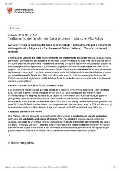 Comunicato stampa